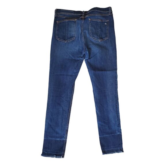 Rag & bone 10 inch Capri Cropped High Rise Jeans in Stanwix Dark Wash Sz 30 - Picture 2 of 9